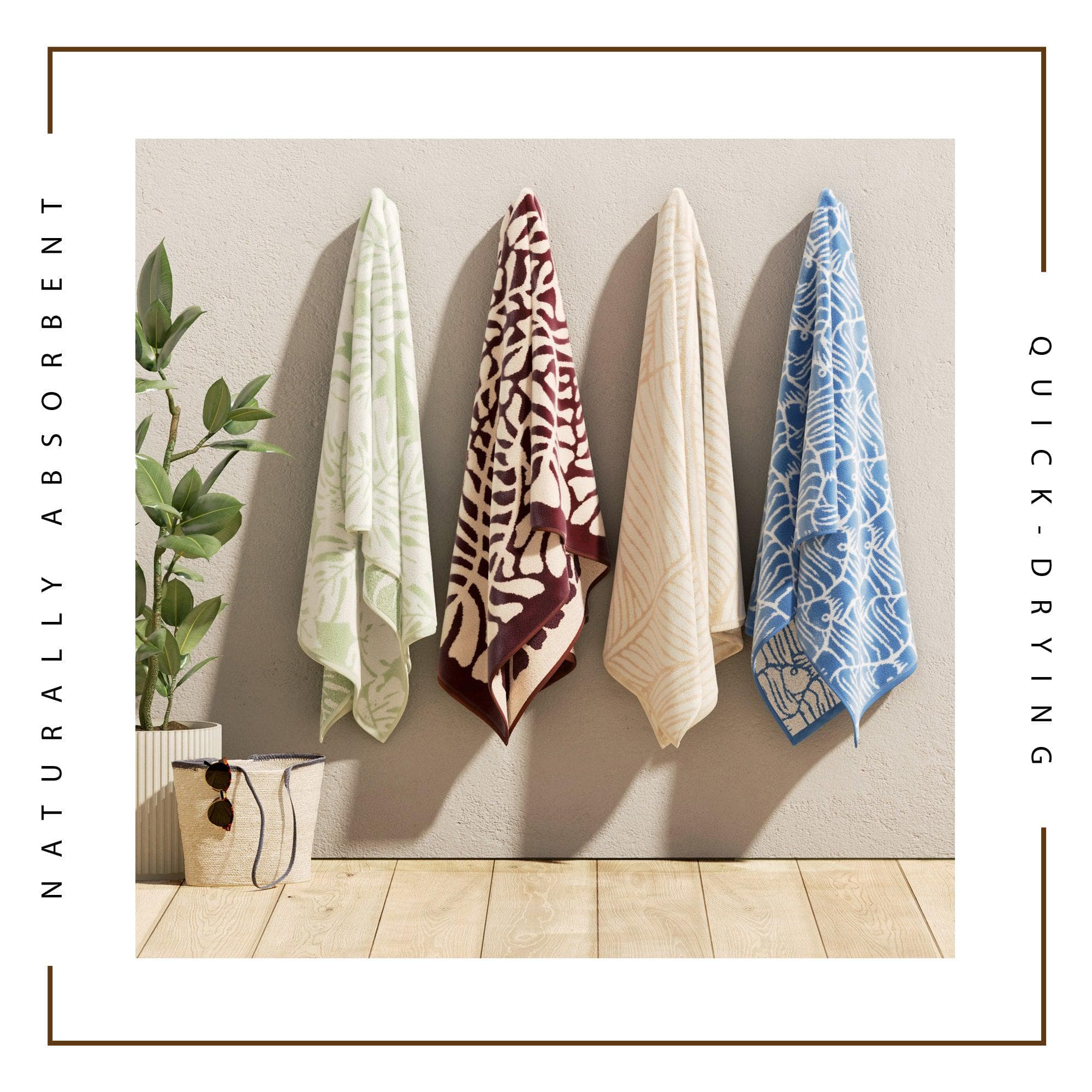 Oversized Retro Printed Beach Towel - St. Barts Collection
