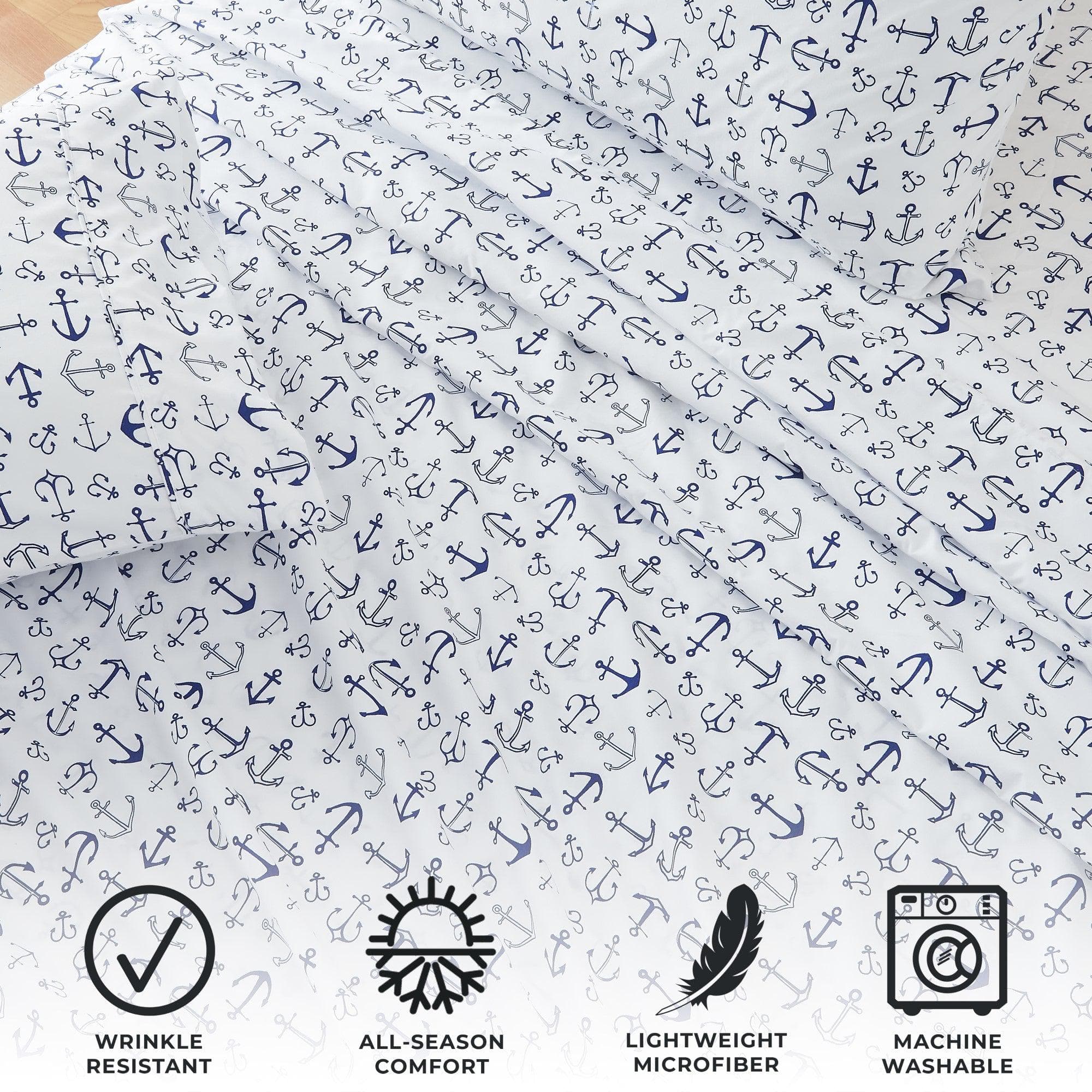 4-Piece Coastal Microfiber Sheet - Newport Collection