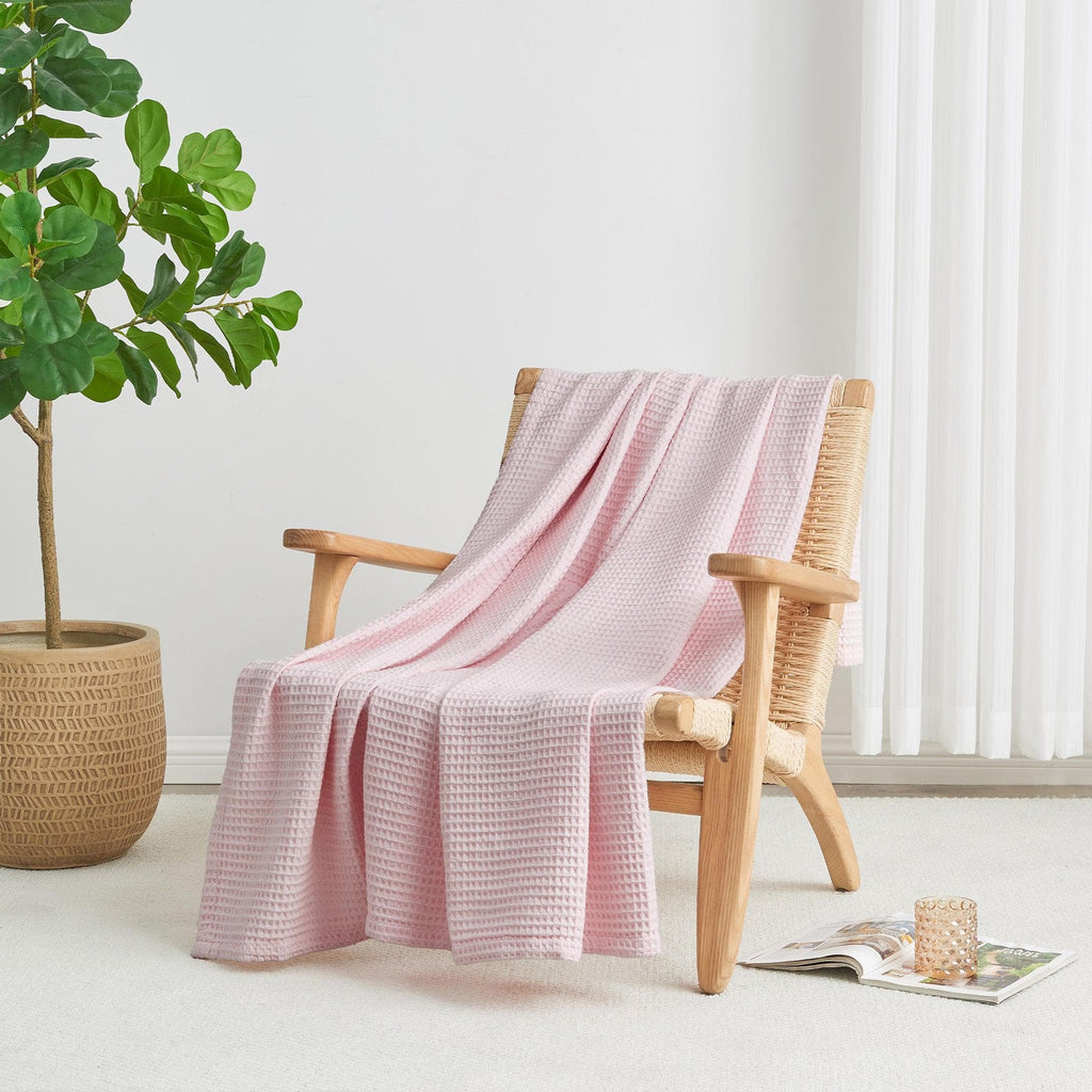 100% Cotton Waffle Weave Blanket - Mikala Collection