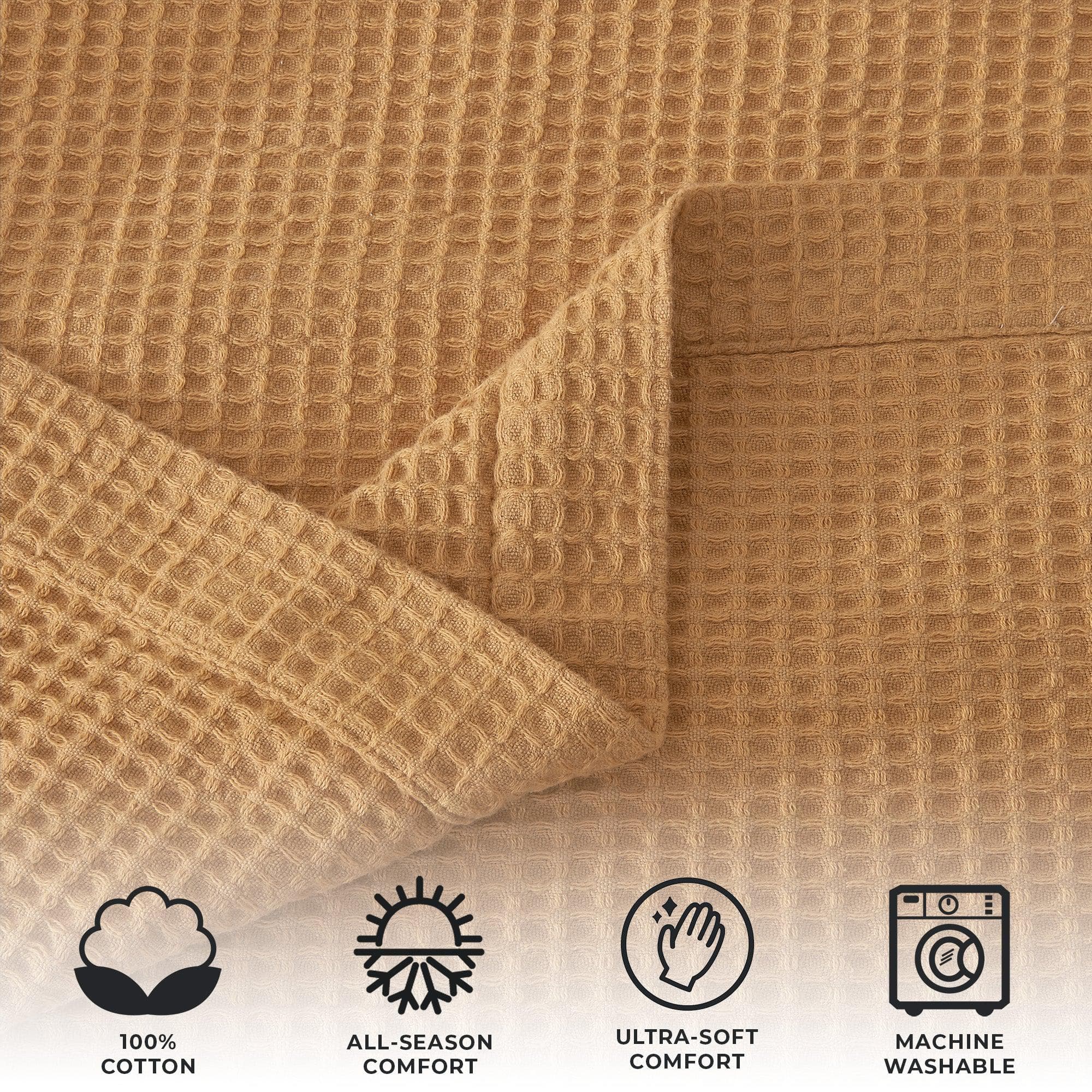 100% Cotton Waffle Weave Blanket - Mikala Collection