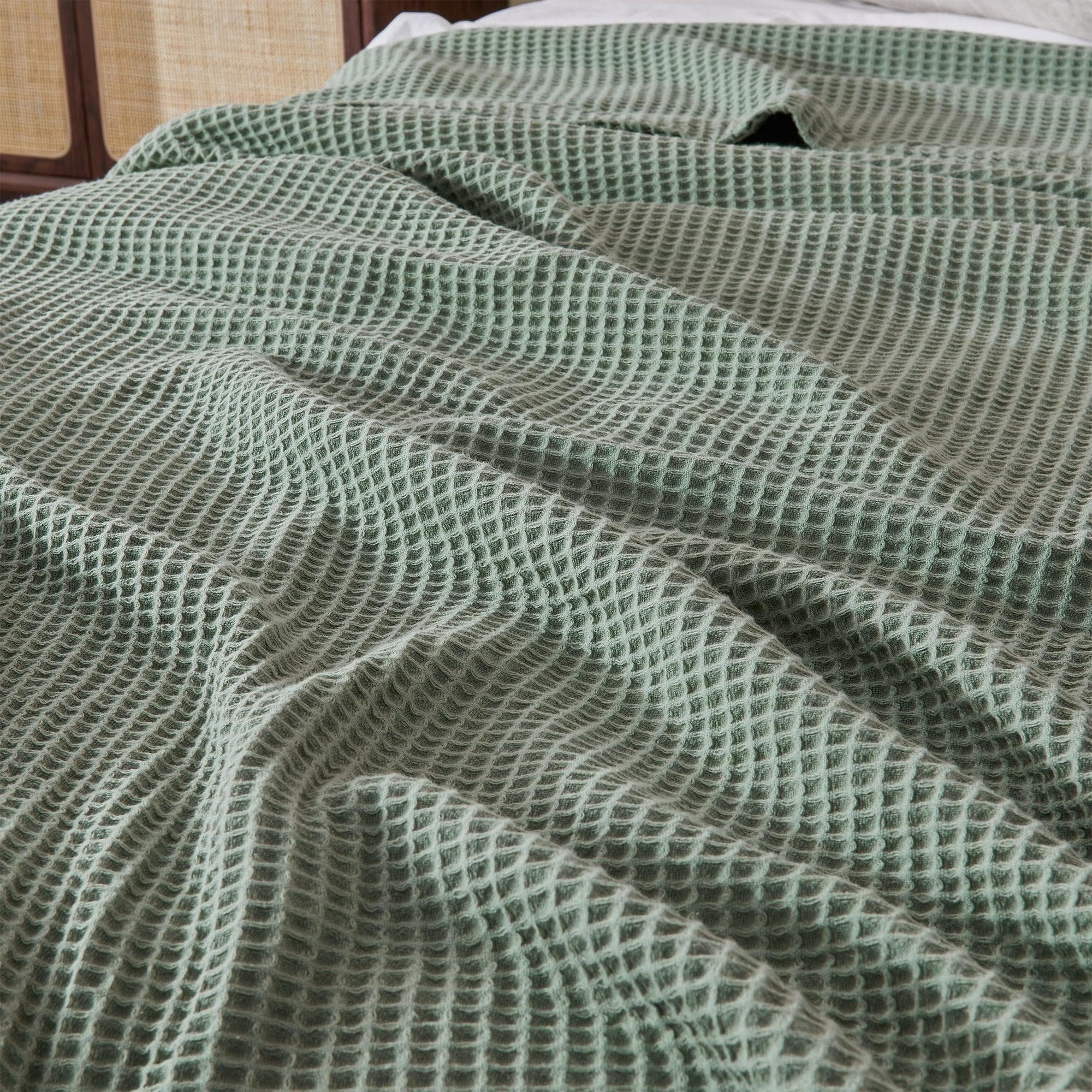 100% Cotton Waffle Weave Blanket - Mikala Collection