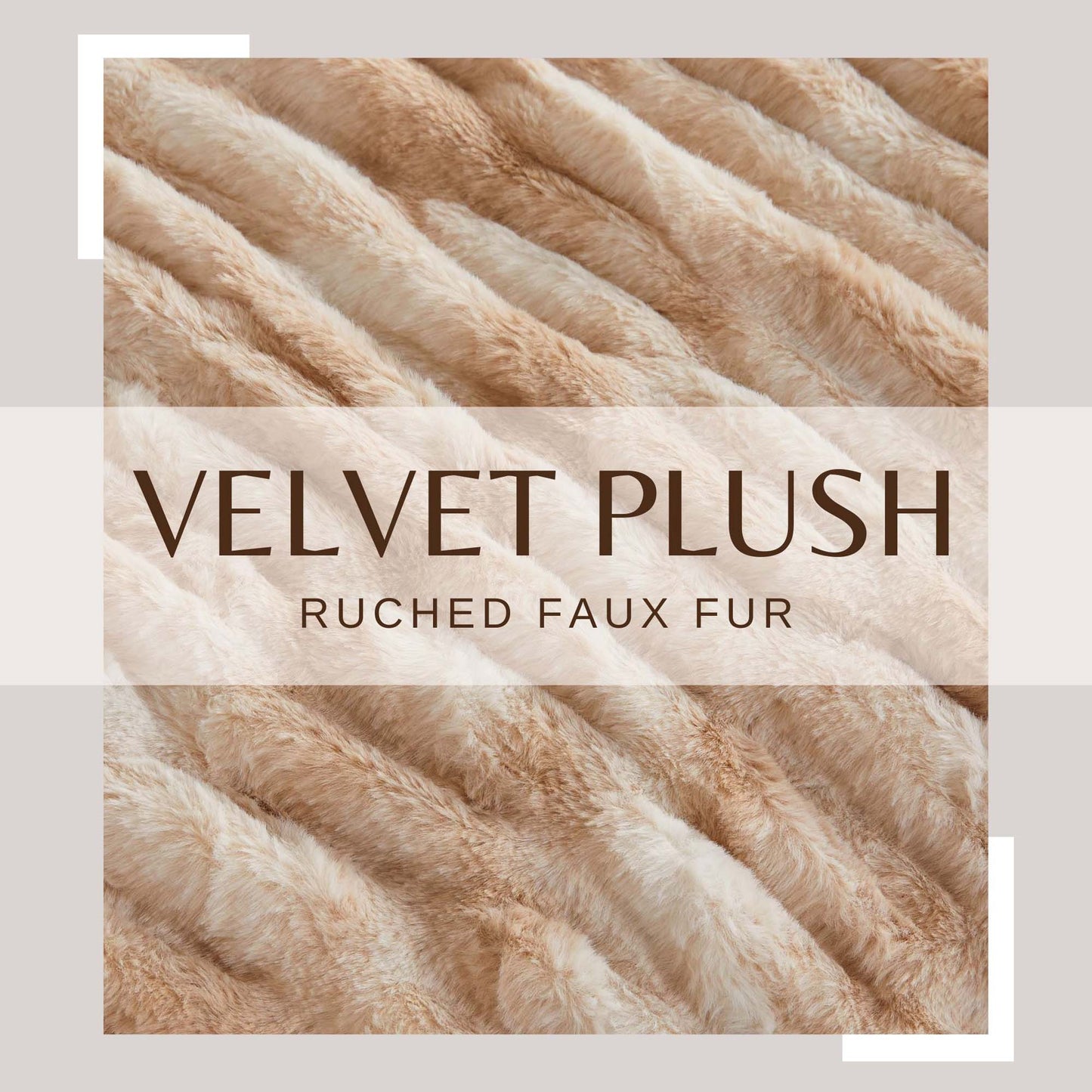 Ruched Faux Fur Throw Blanket - Alondra Collection