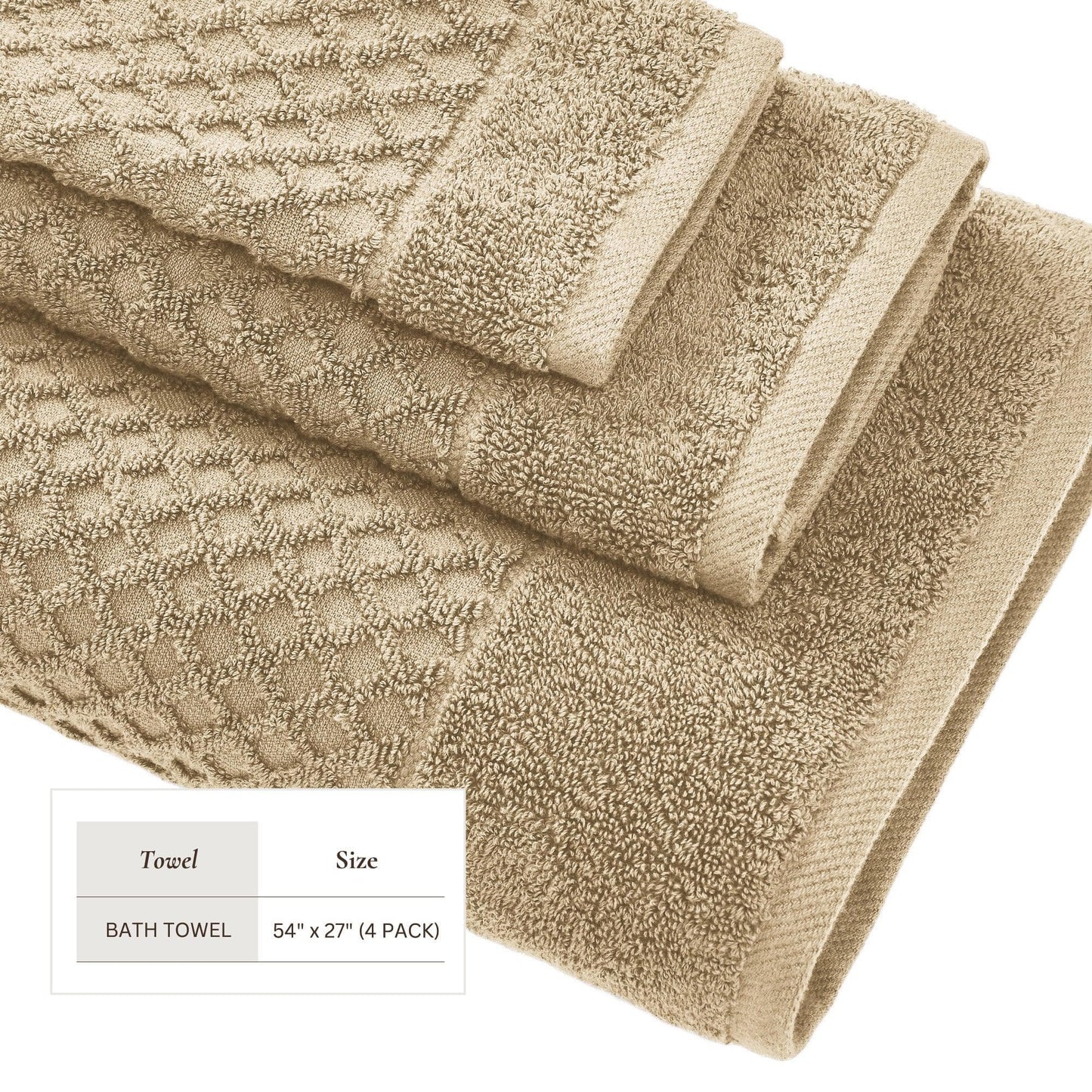 Cotton Diamond Waffle Weave Bath Towel Set - Grayson Collection