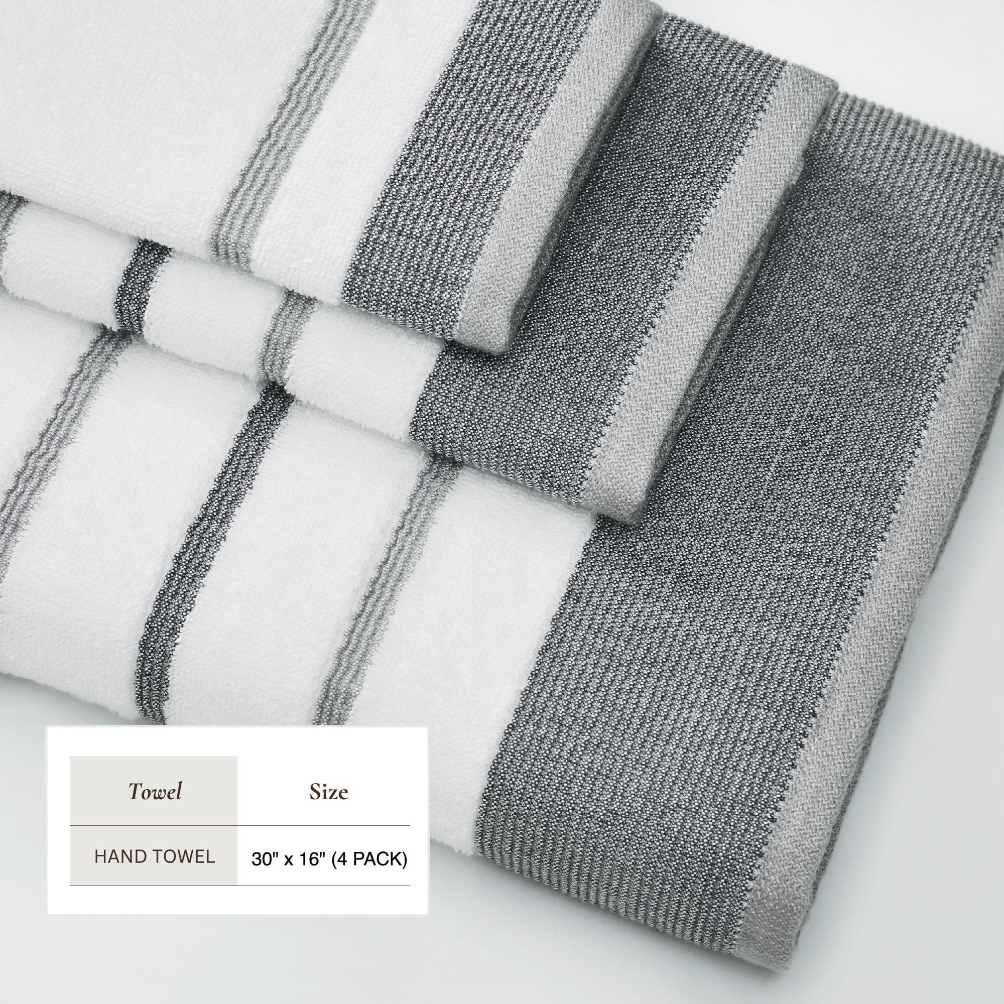 Decorative Cotton Stripe Bath Towel Set - Noelle Collection