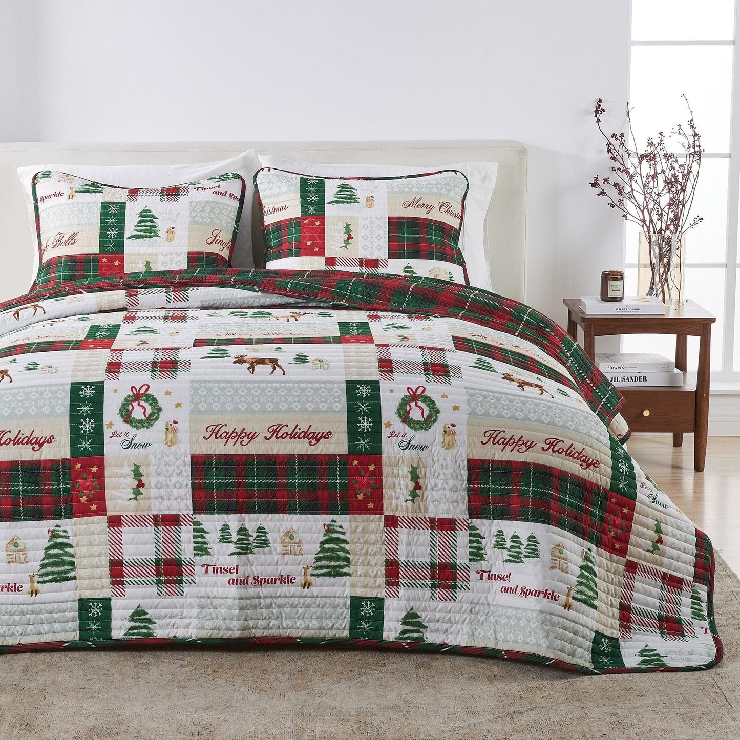 Colorful Holiday Quilt Set - Midnight Magic Collection