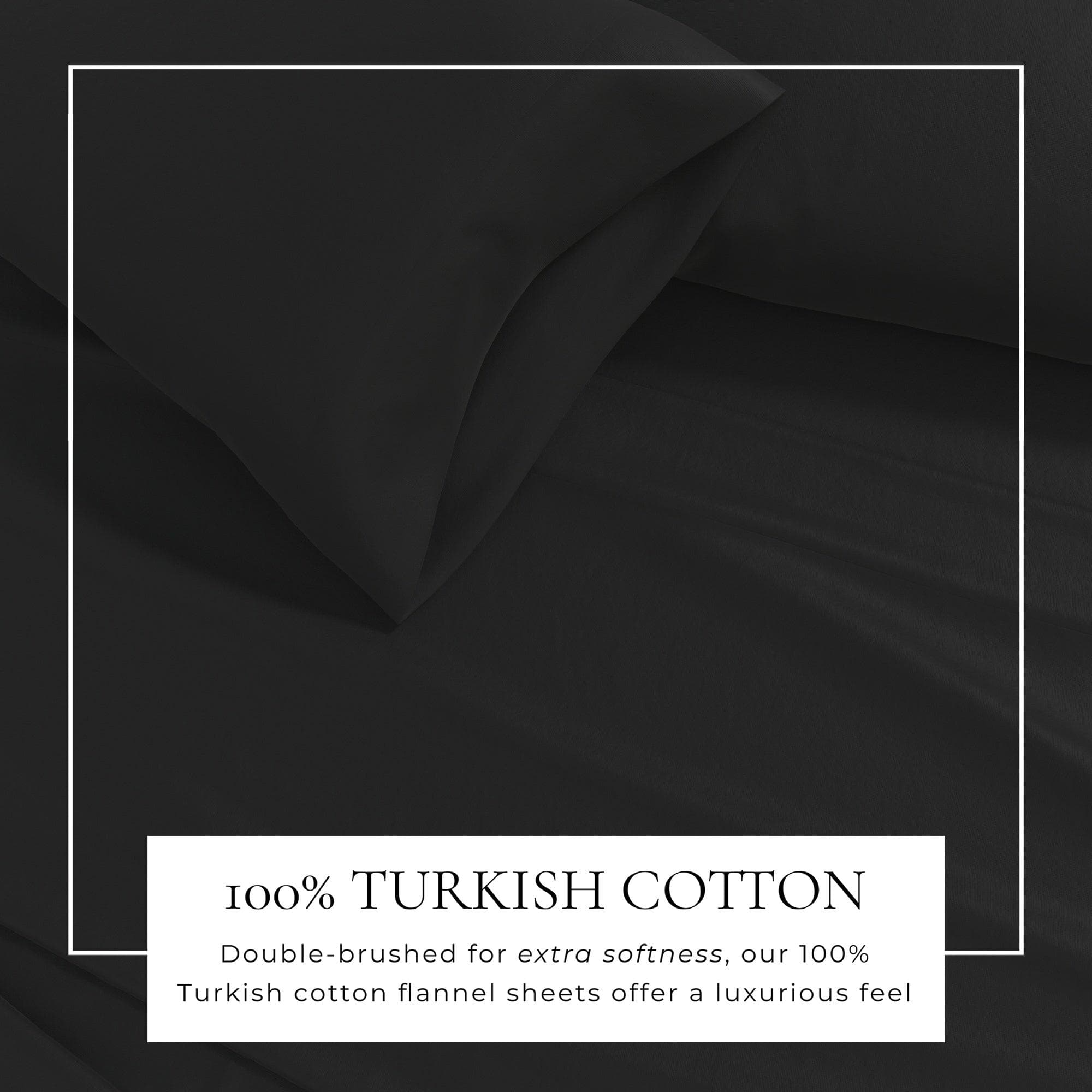 4-Piece Cotton Solid Flannel Sheet - Nordic Collection