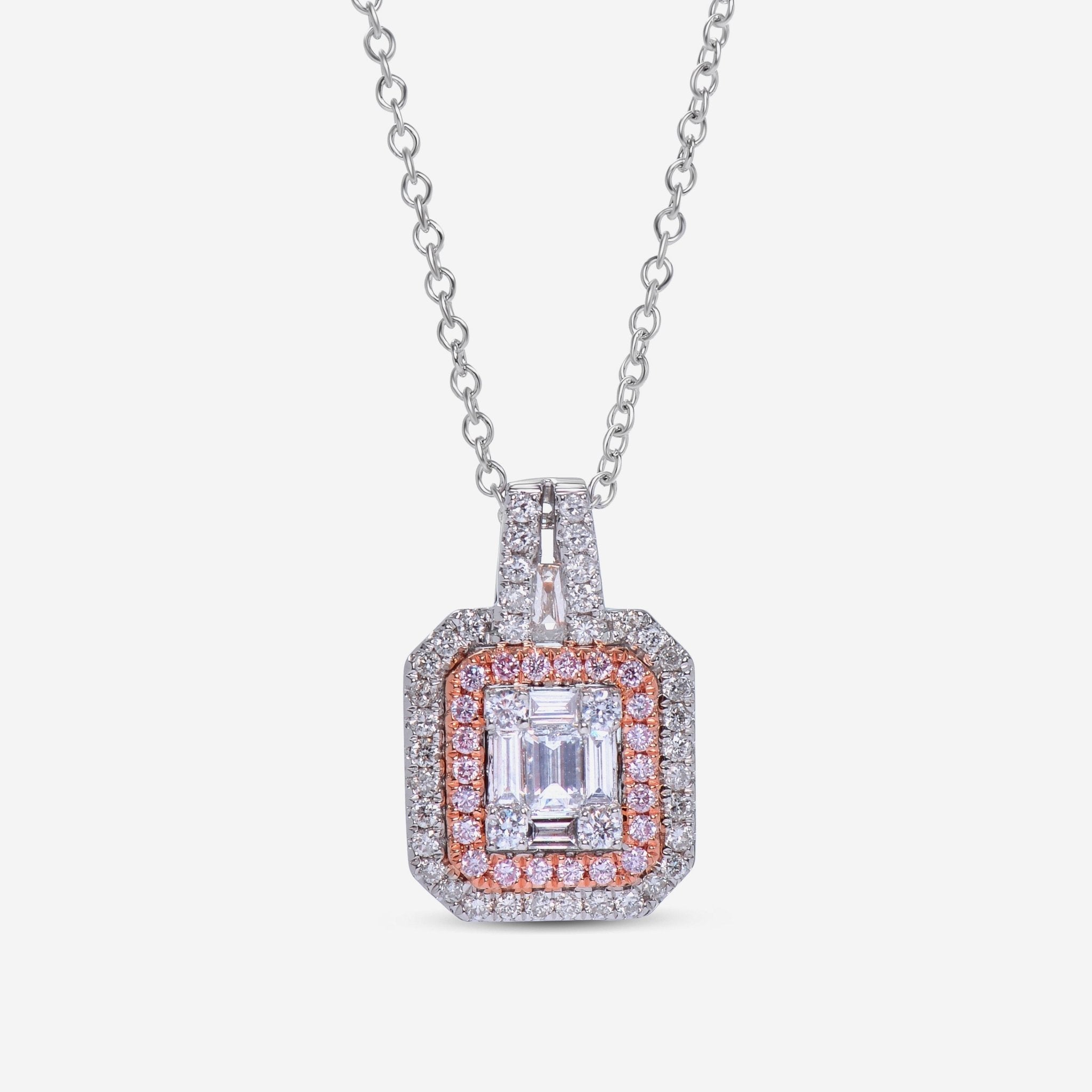 Gregg Ruth 14K Gold, White Diamond 0.51ct. tw. and Pink Diamond Pendant Necklace 45699