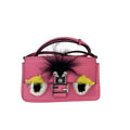 Fendi Monster Baguette Pink Leather Micro Crossbody Bag