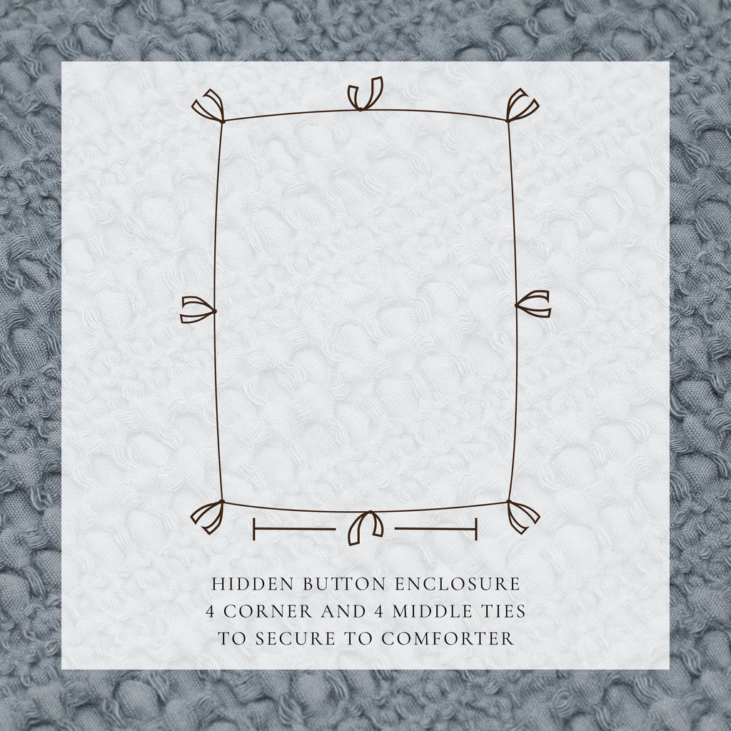 100% Cotton Honeycomb Waffle Duvet Set - Mattea Collection