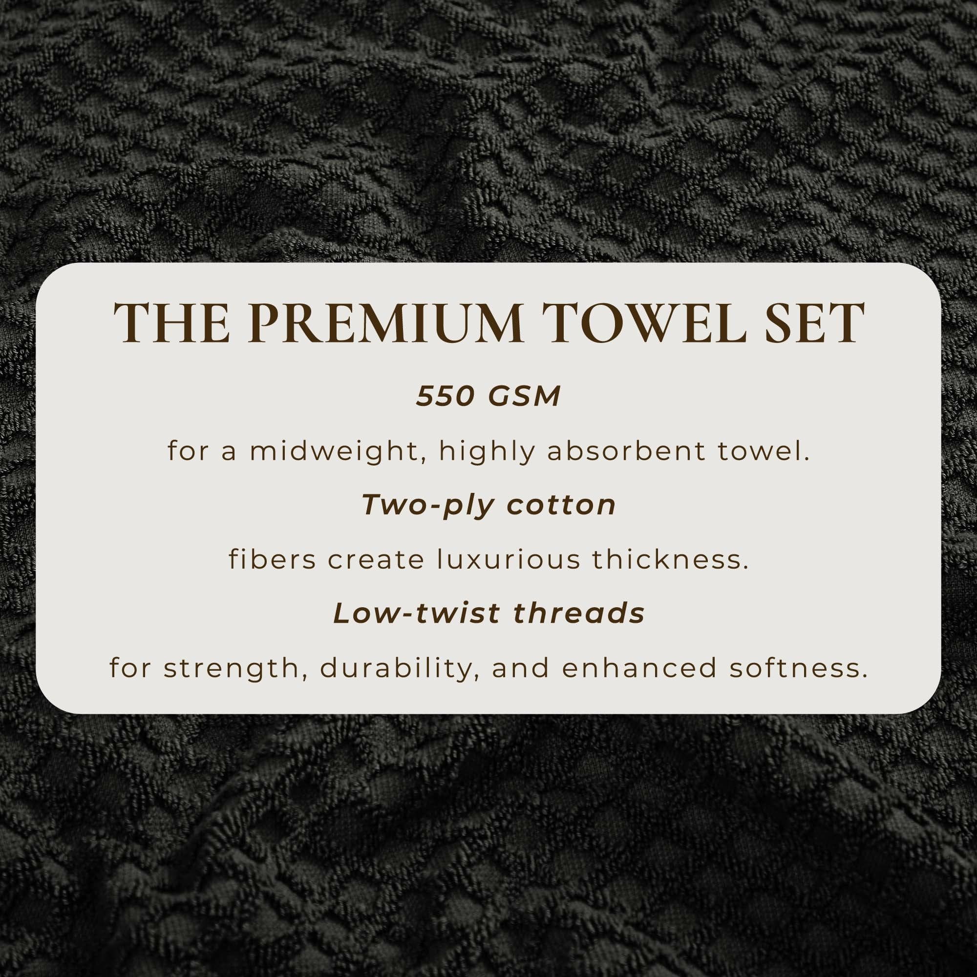 Cotton Diamond Waffle Weave Bath Towel Set - Grayson Collection