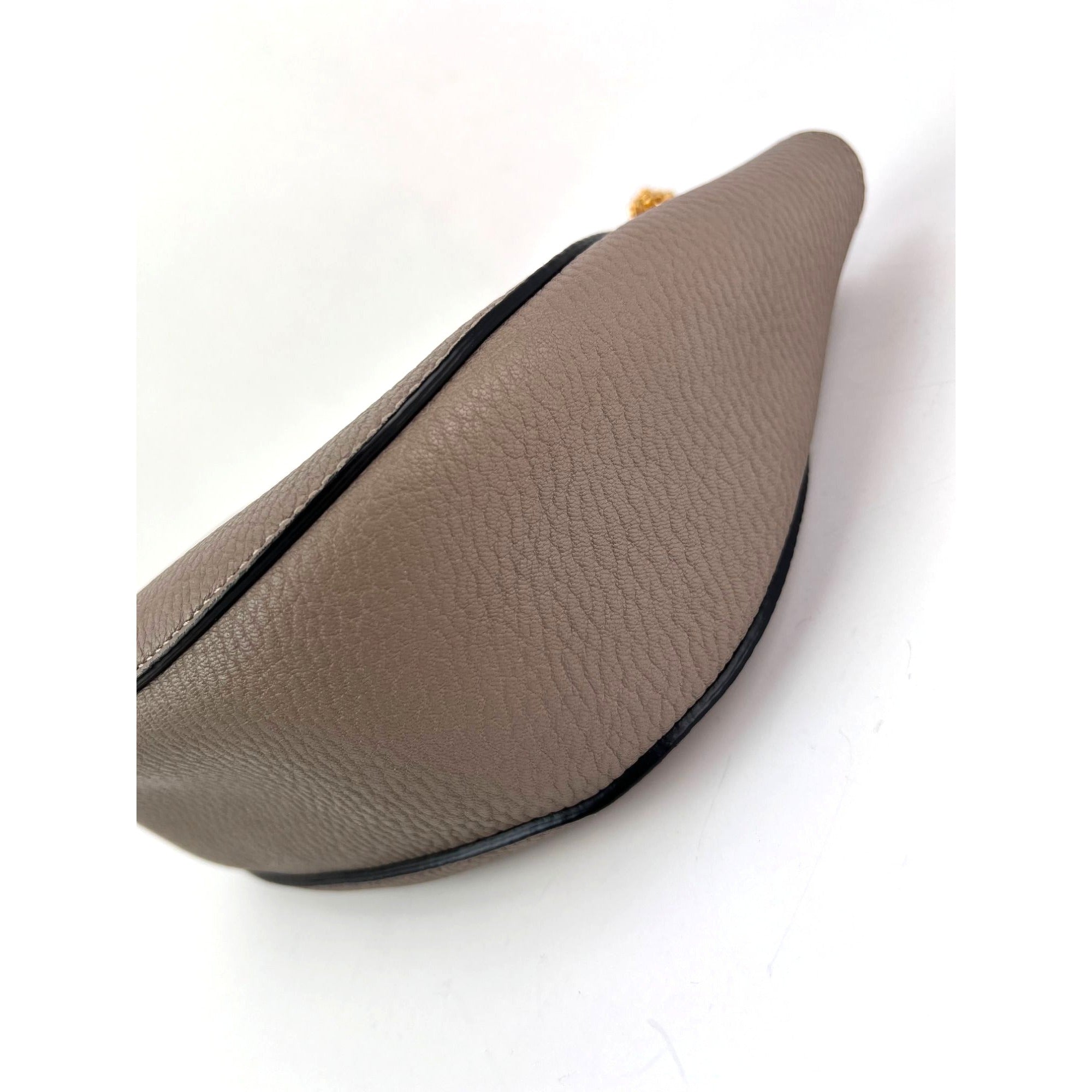 Chloe Small Drew Gray Grained Lambskin Leather Shoulder Cross-body Bag