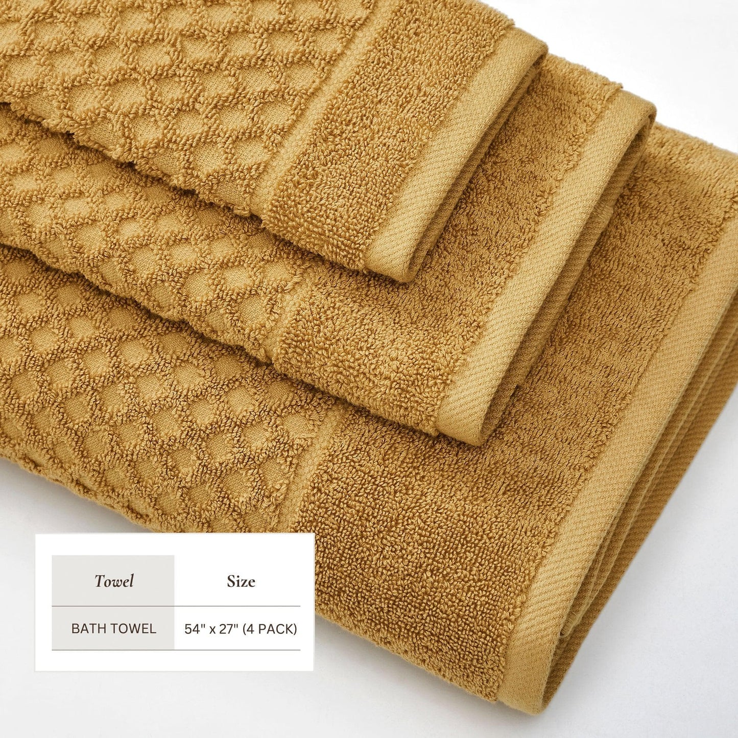 Cotton Diamond Waffle Weave Bath Towel Set - Grayson Collection
