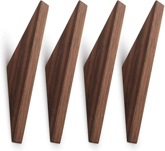 Modern Triangle Wood Hook - Walnut & Beech Wood