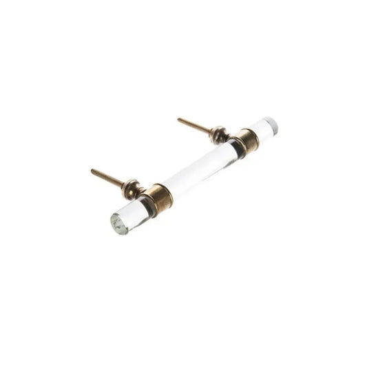 Glass Drawer Pull - Antique Brass