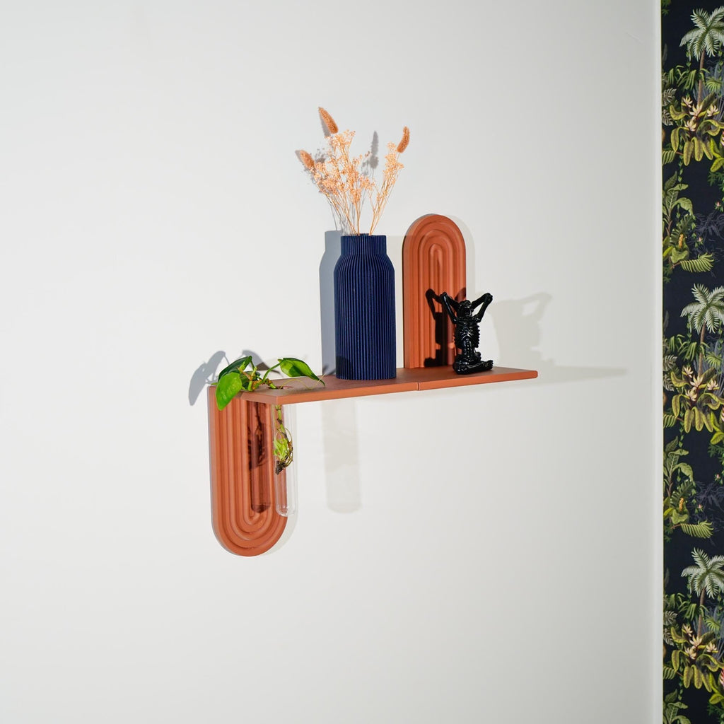 Modern Floating Wall Shelf, Unique Arch Oval Home Decor, 3D Printed Propagation or Reed Diffuser Shelf, Wall Shelf Catchall, Entryway Decor