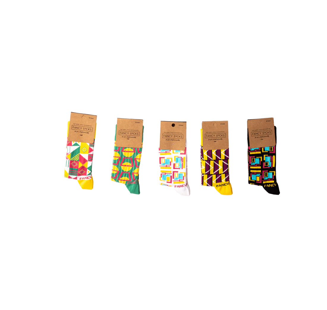 Yellow Geometric Unisex Socks