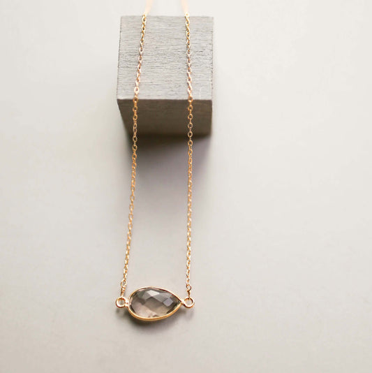Smoky Quartz Gold Minimalist Necklace