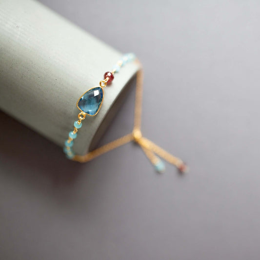 London Blue Quartz Adjustable Gemstone Bracelet