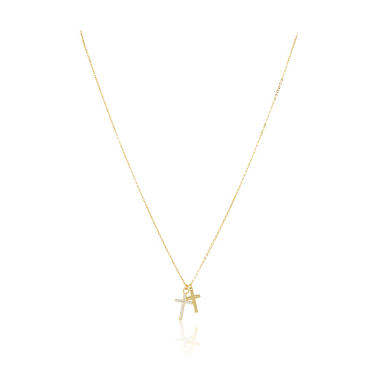 Double Cross Necklace