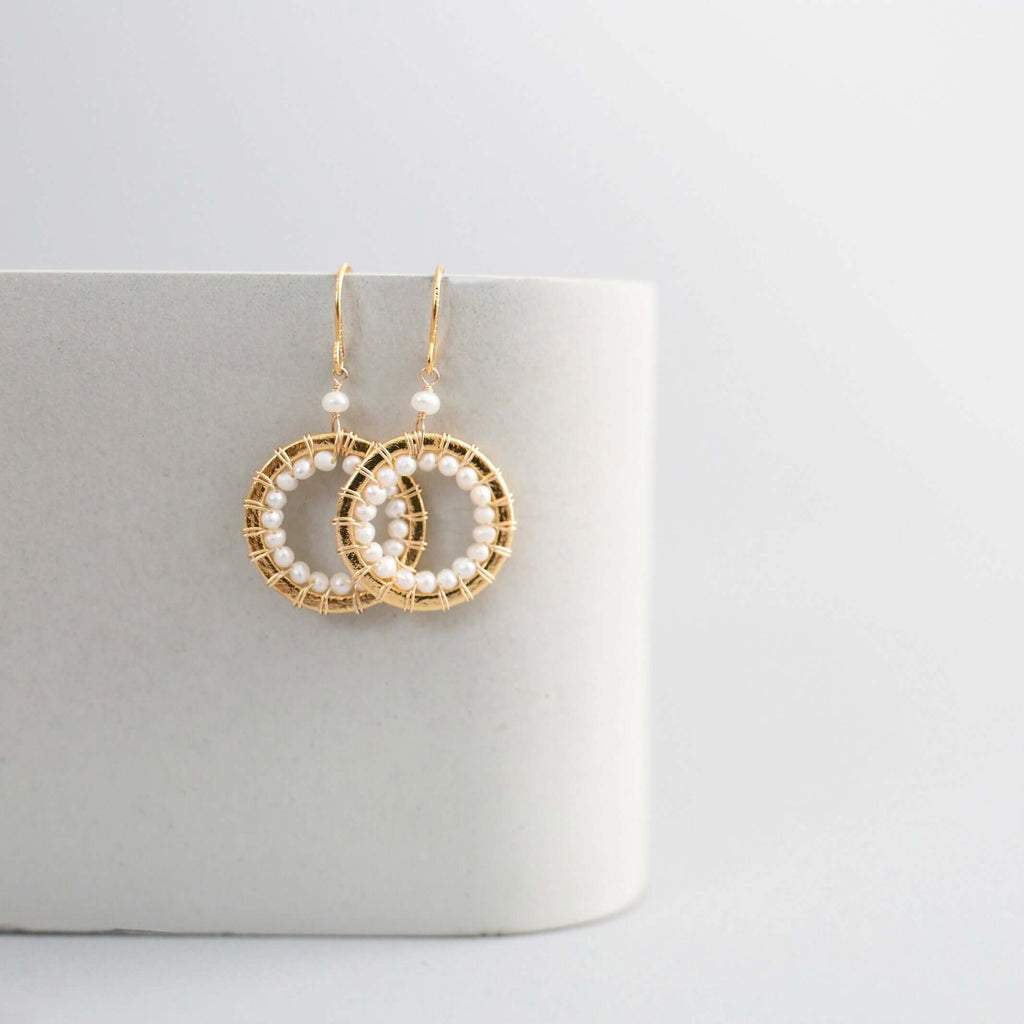 Pearl Mini Hoop Earrings