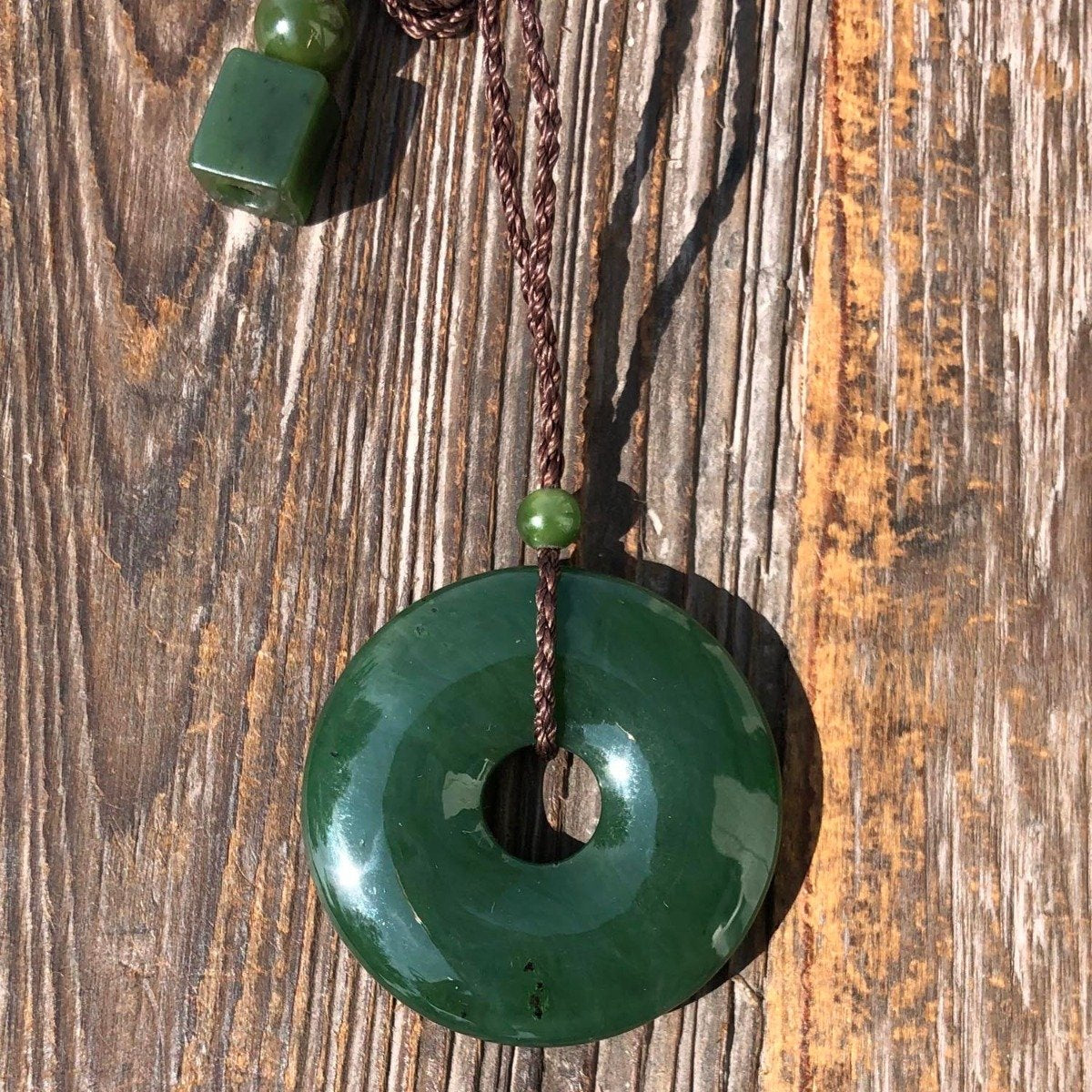Dark Green Canadian Jade Pendant, 1965