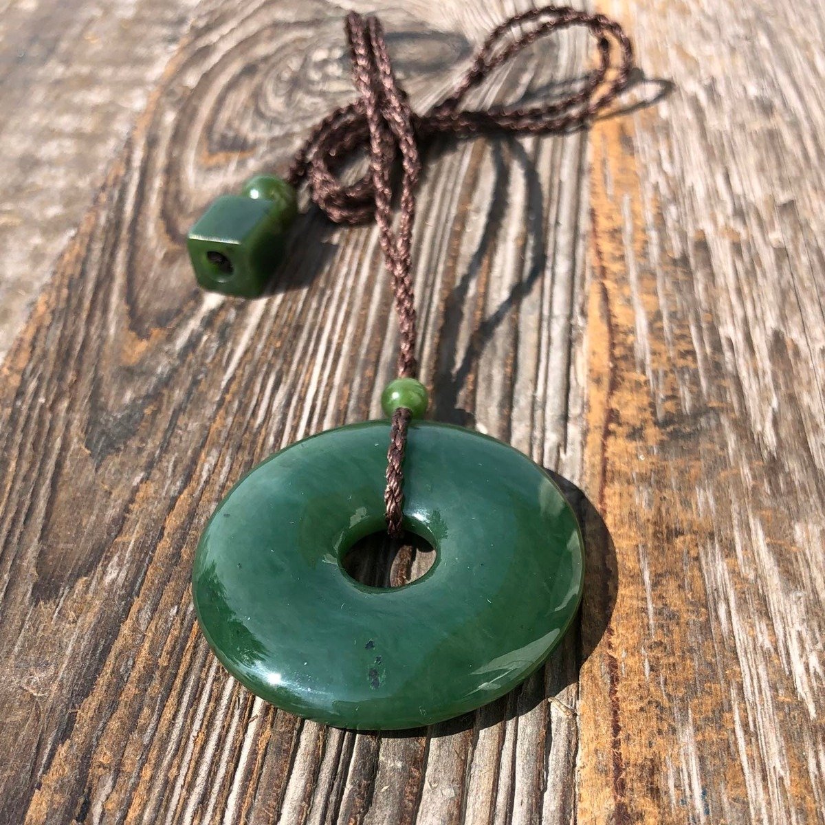 Dark Green Canadian Jade Pendant, 1965