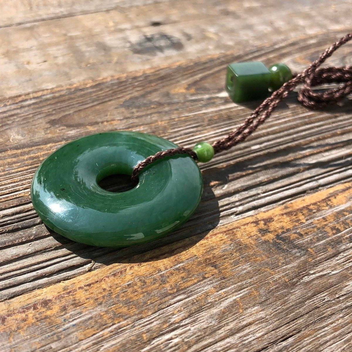 Dark Green Canadian Jade Pendant, 1965