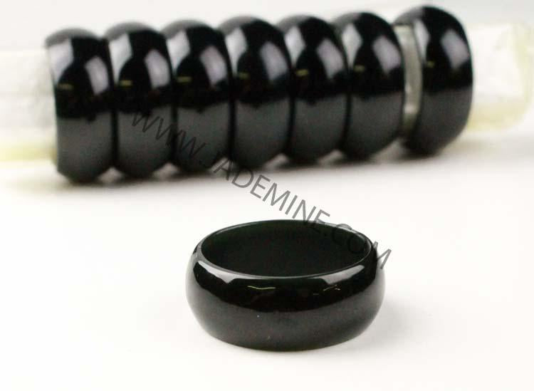 Black 10mm Jade Band Ring