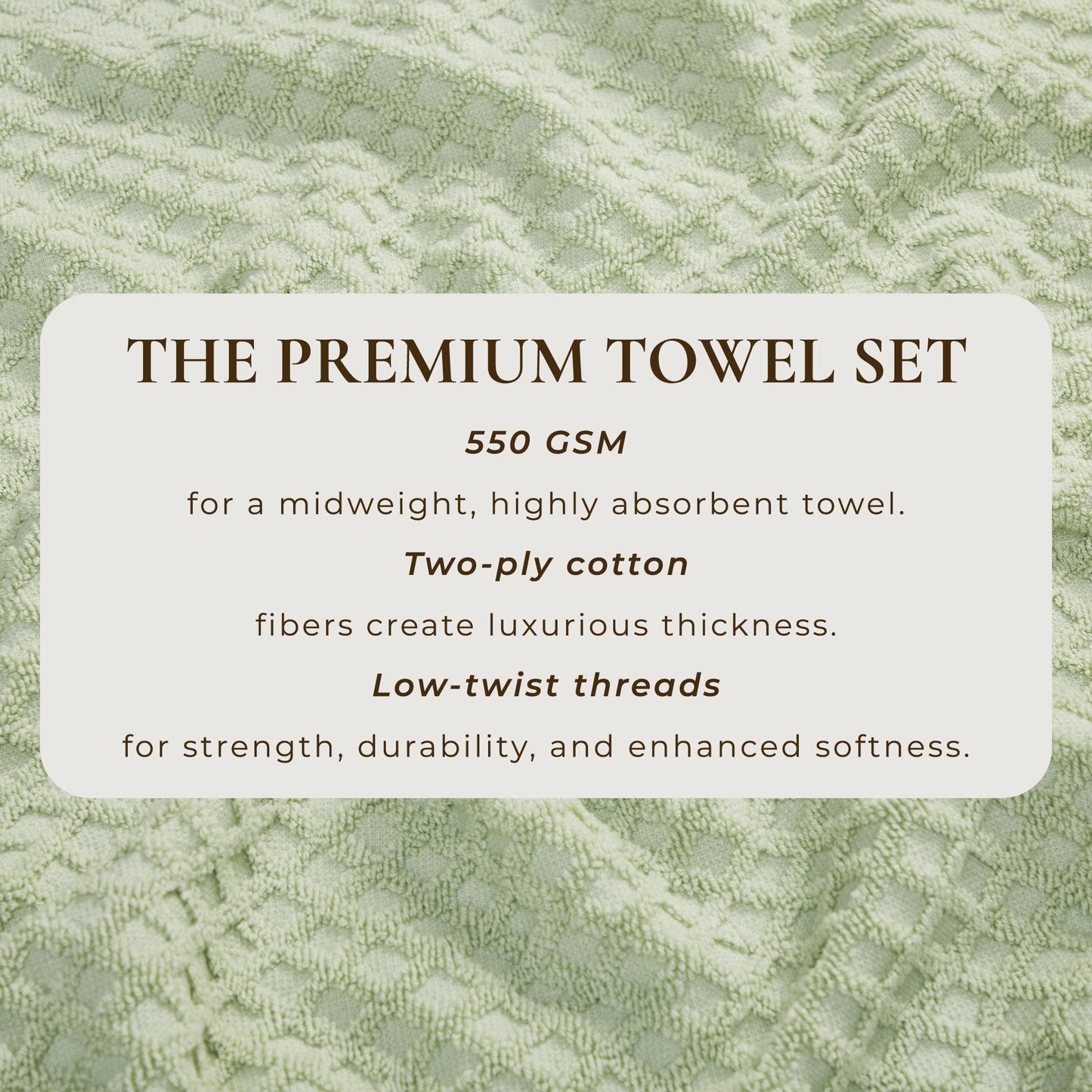 Cotton Diamond Waffle Weave Bath Towel Set - Grayson Collection