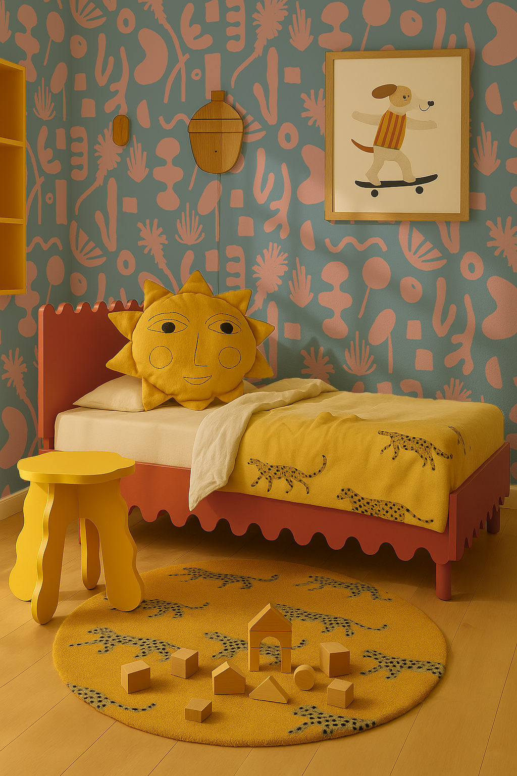 Pool Side Wallpaper, blue and pink