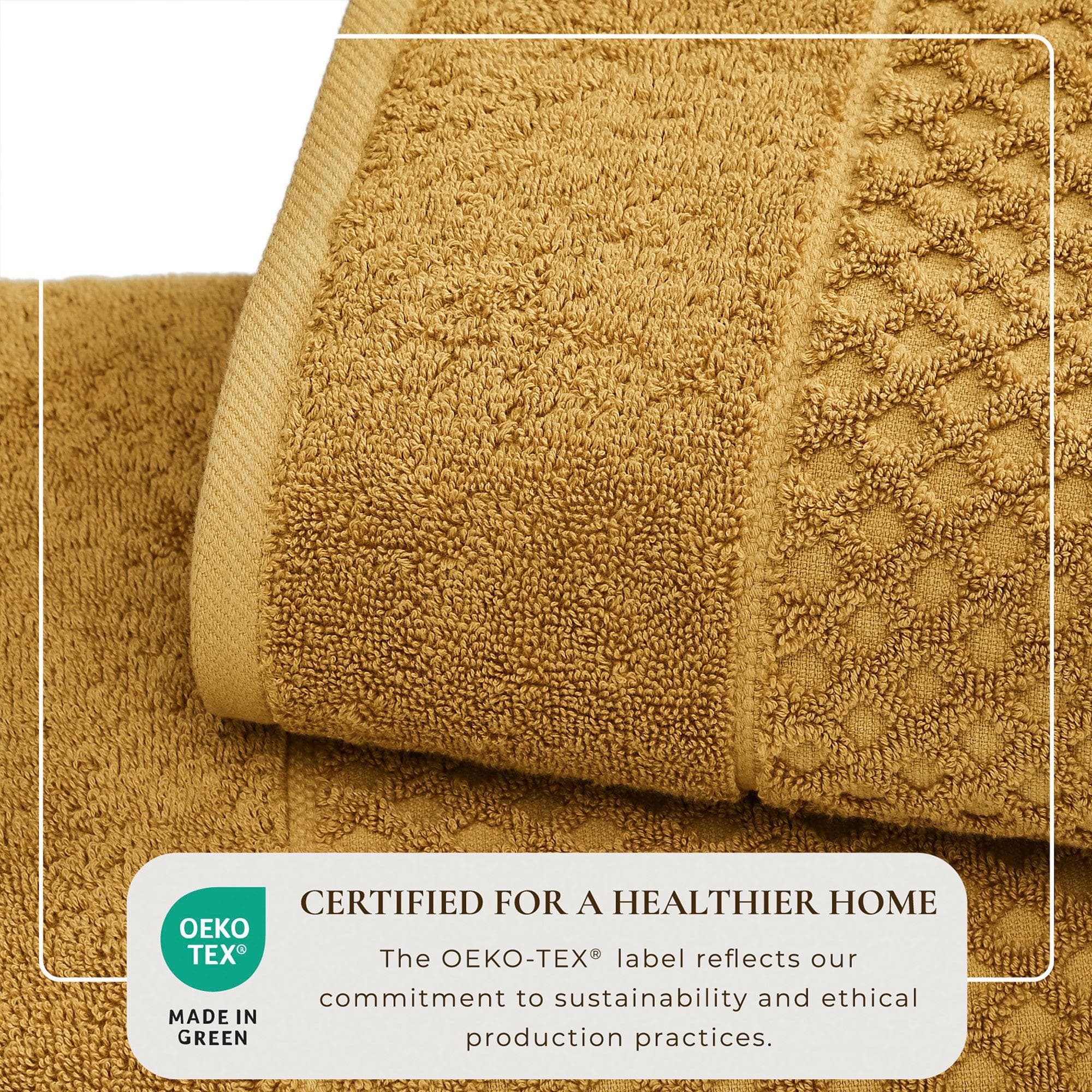 Cotton Diamond Waffle Weave Bath Towel Set - Grayson Collection