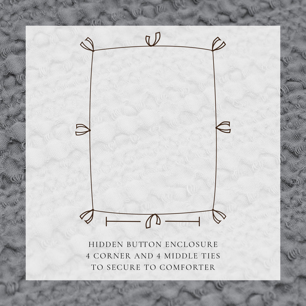 100% Cotton Honeycomb Waffle Duvet Set - Mattea Collection