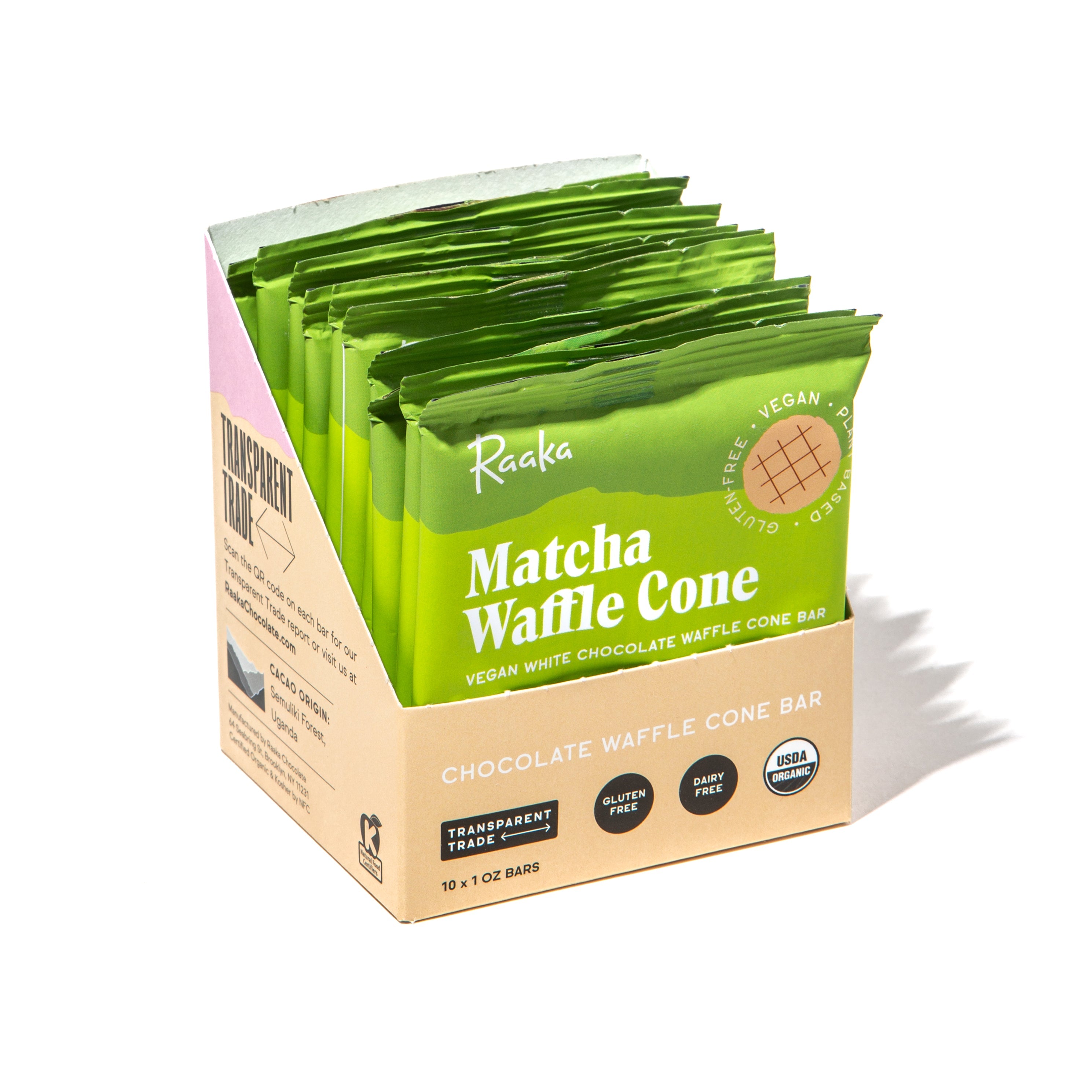 10 Matcha Waffle Cones in box