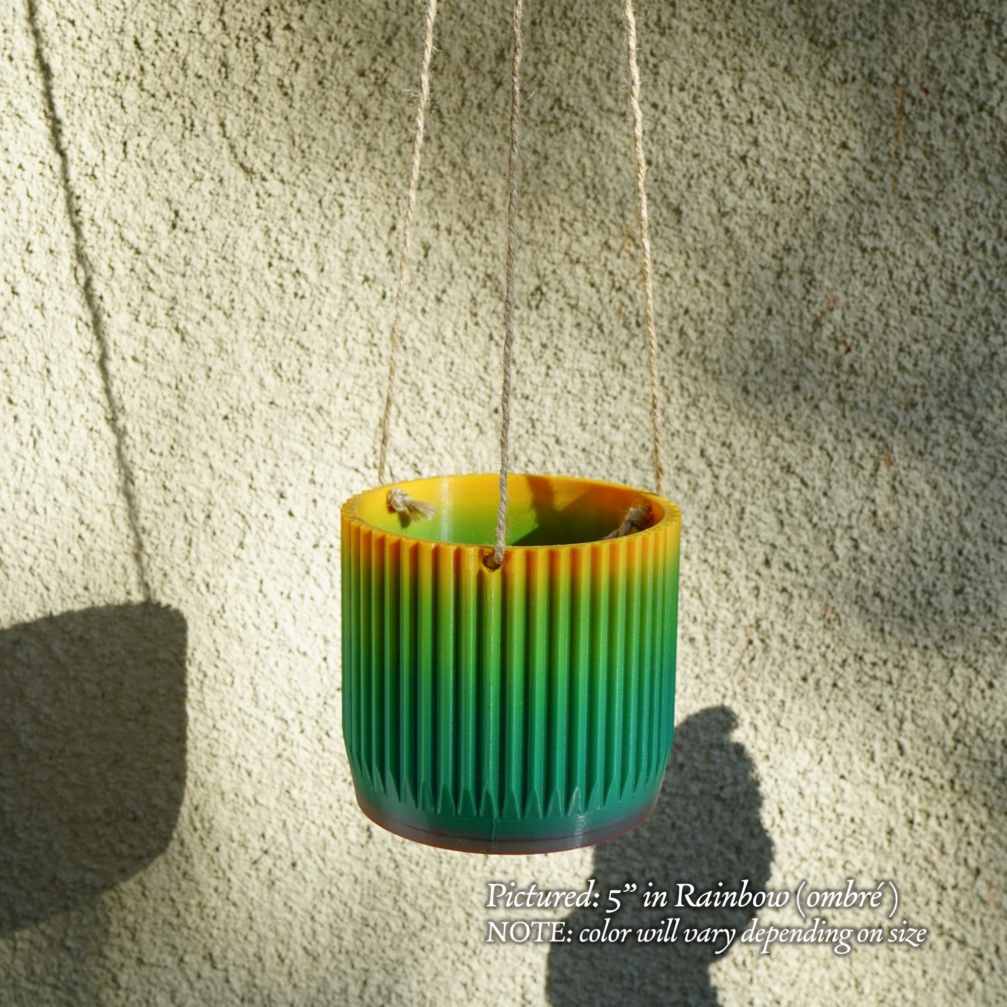 Mid Century Ribbed Hanging Plant Pots