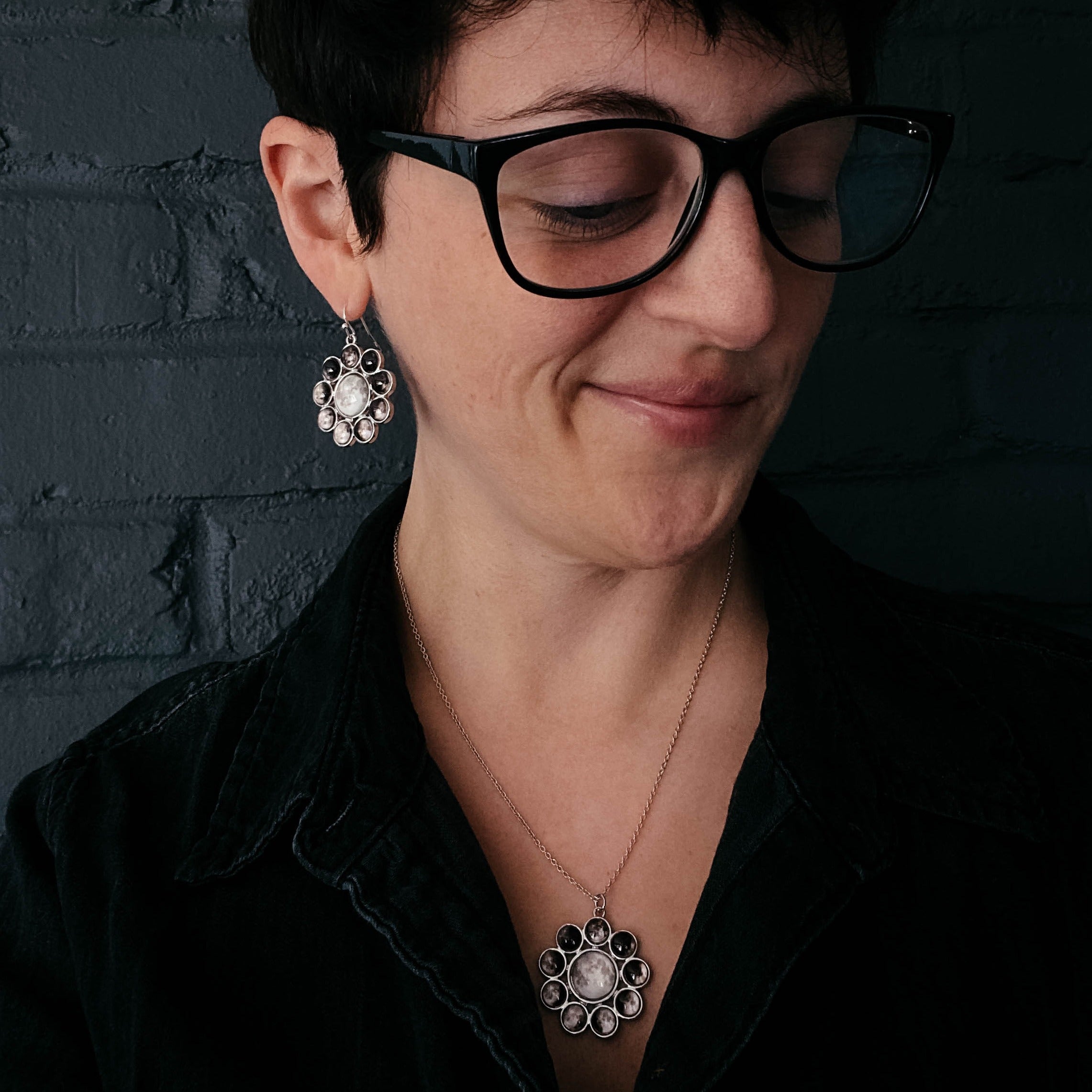 Moon Phase Halo Pendant