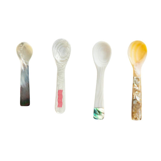 Mother Of Pearl Spoon With Red Wave