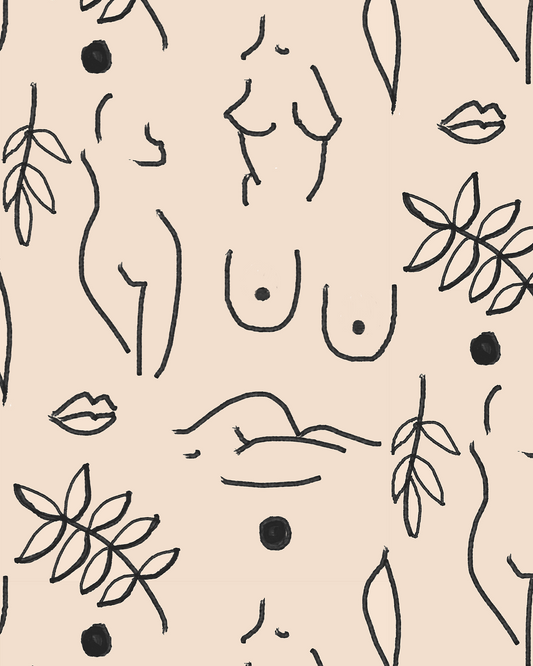 Neutral Nudes Wallpaper, nude and black