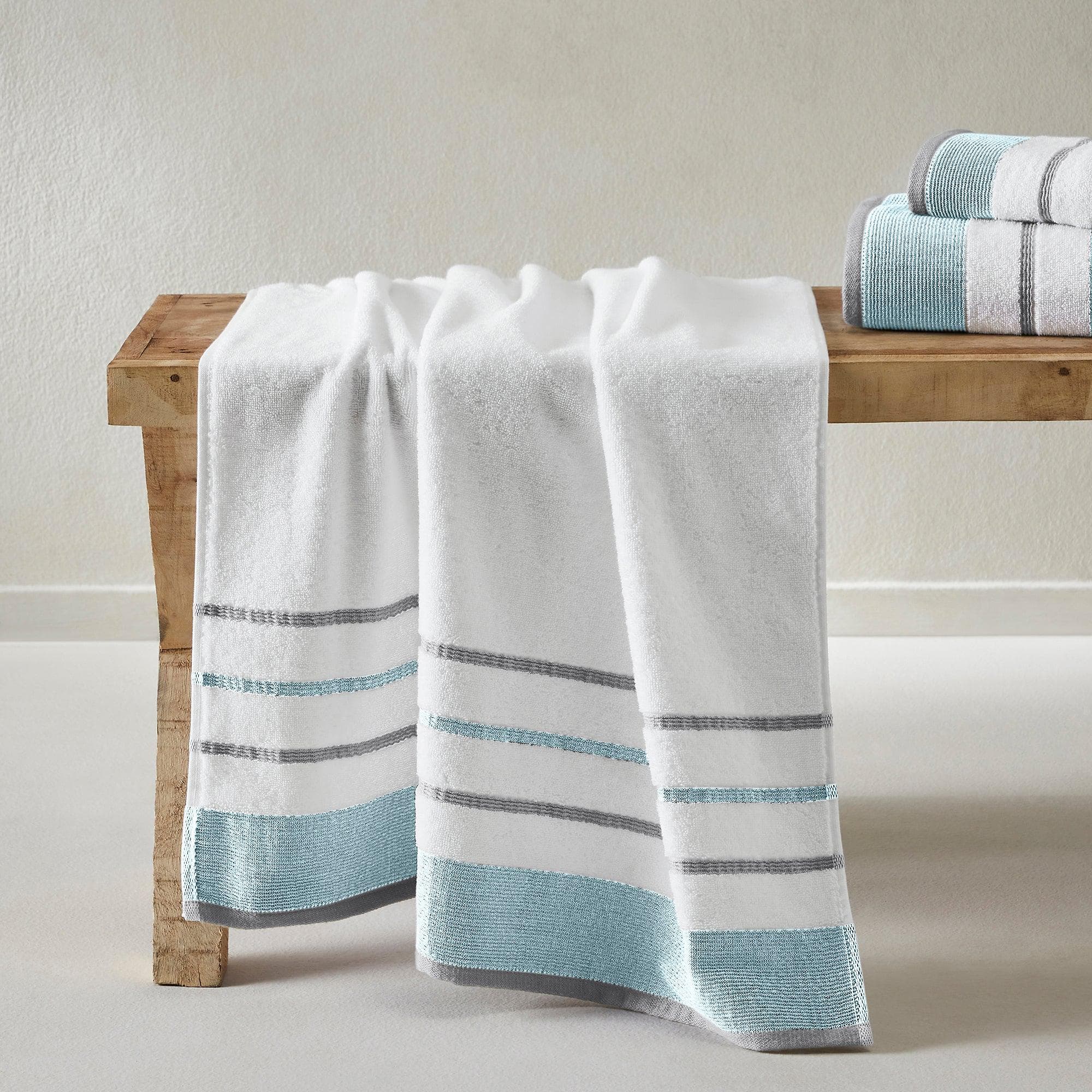 Decorative Cotton Stripe Bath Towel Set - Noelle Collection