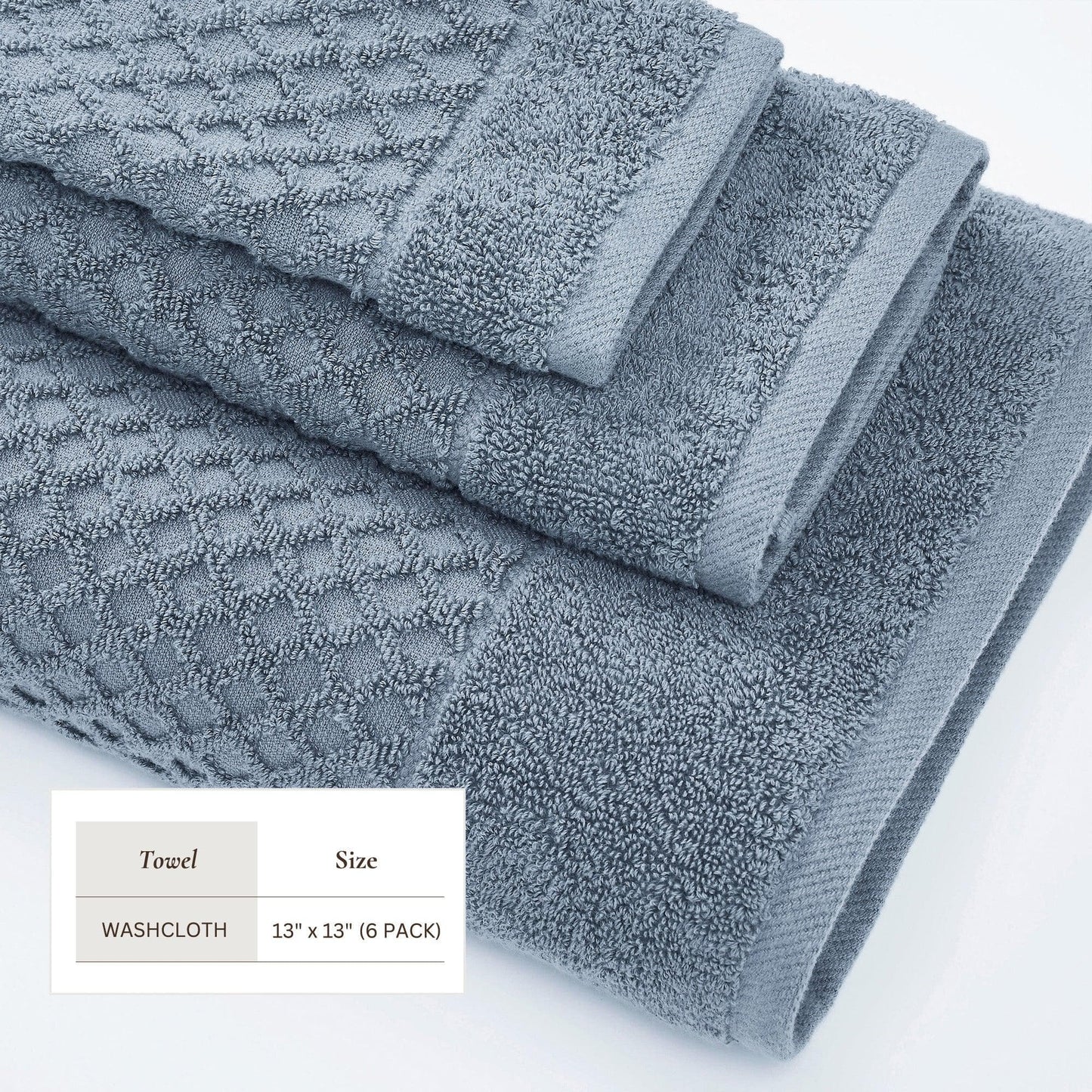Cotton Diamond Waffle Weave Bath Towel Set - Grayson Collection