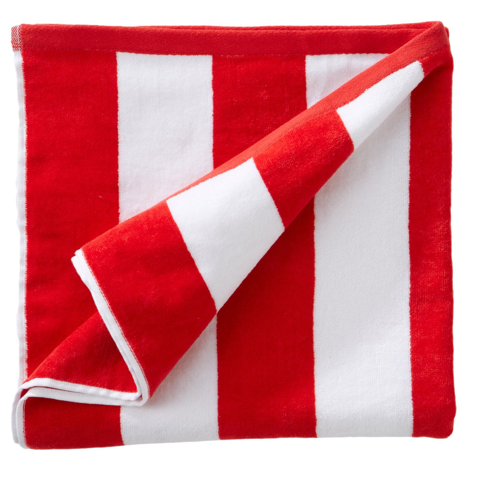 Cotton Velour Cabana Stripe Beach Towel - Novia Collection