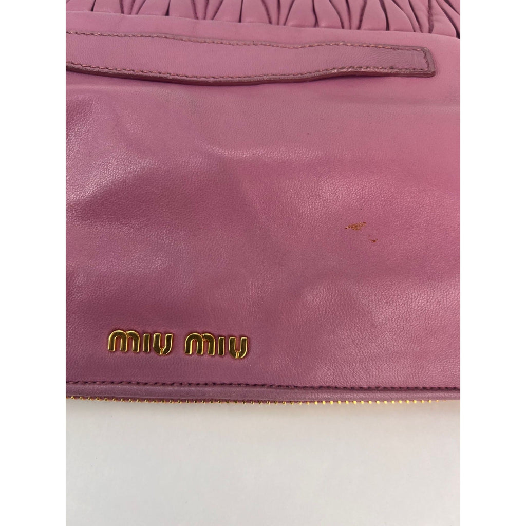 Miu MIU Matelasse Pink Nappa Leather Shoulder Bag