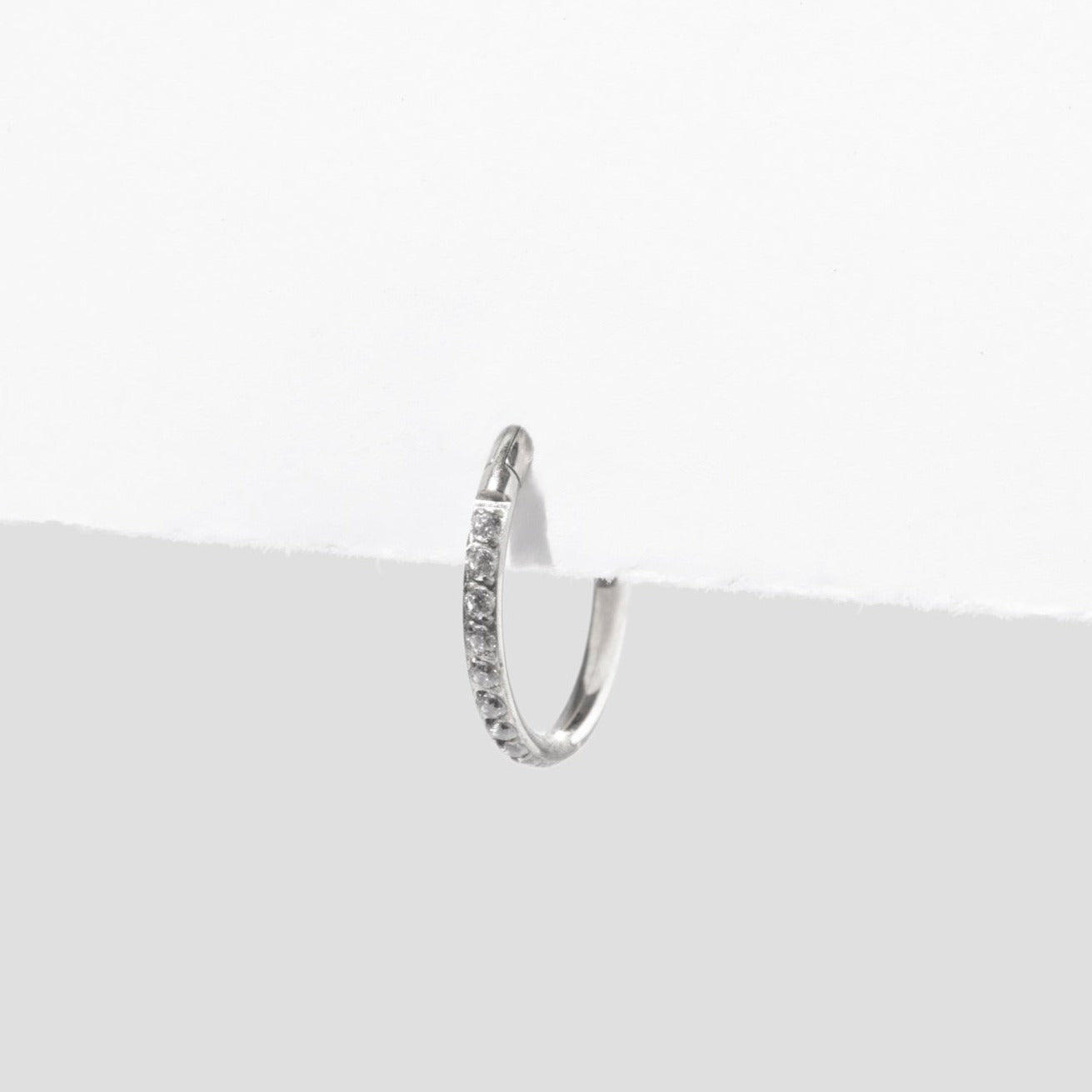 Single Pavé Coastal Hoop Earring