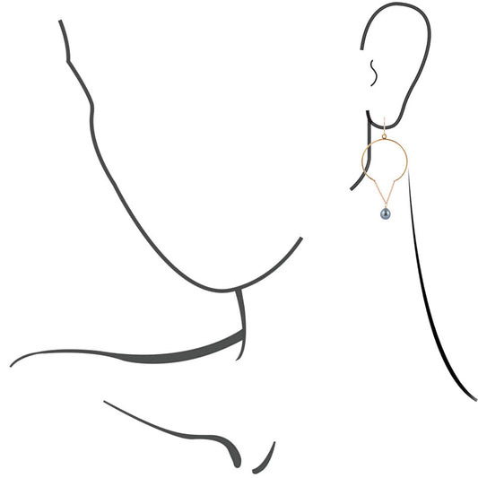 Pearl and Bronze Chain Earrings