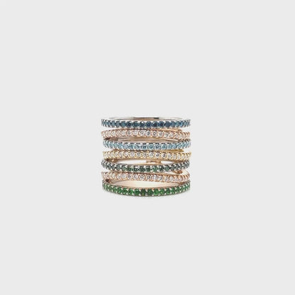 Colored Diamond Stack Ring