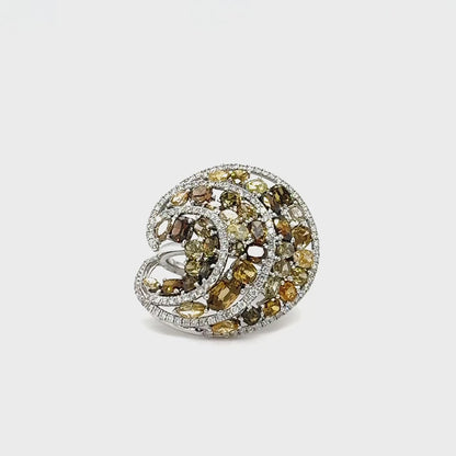 Cognac & Yellow "Sandstorm" Diamond Ring