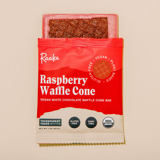 Raspberry Waffle Cone (Box of 10) - Raaka Chocolate