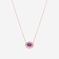 Roberto Coin Art Deco 18K Rose Gold Multistone Pendant Necklace 378130AXCHJX