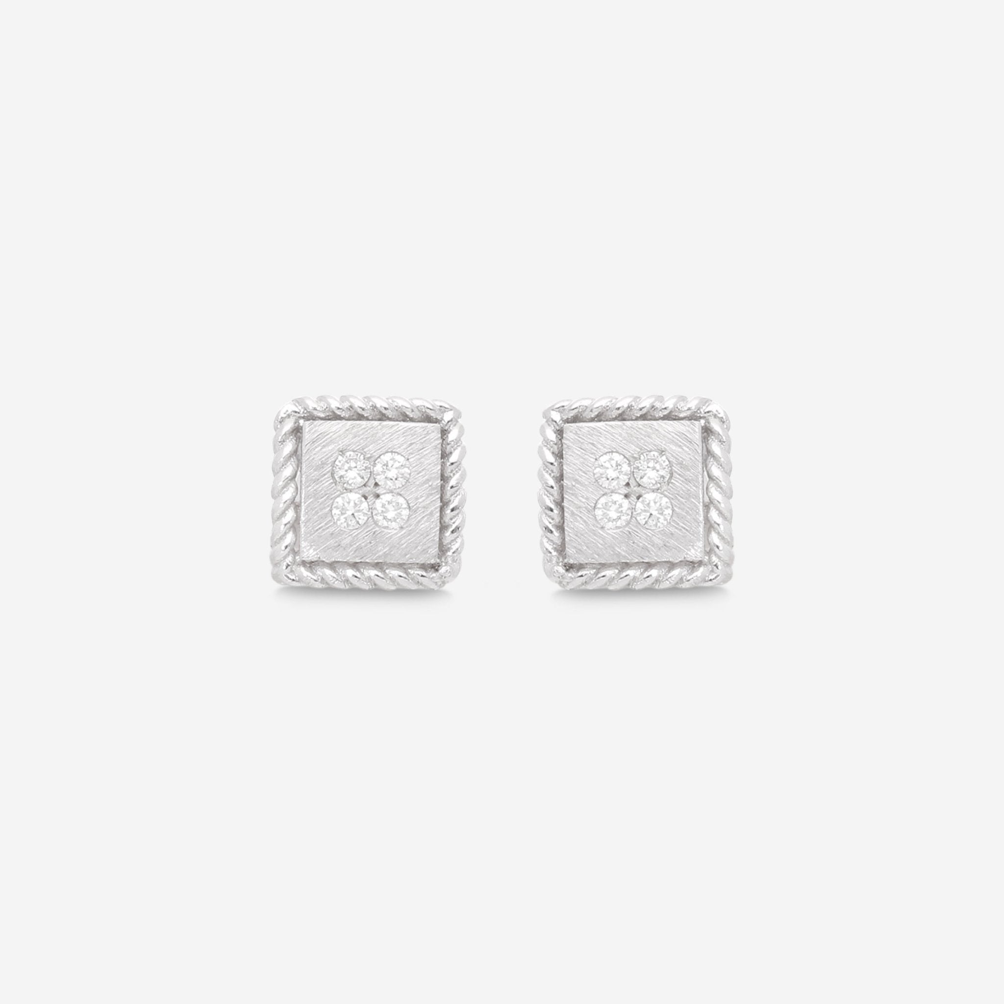 Roberto Coin Palazzo Ducale 18K White Gold Diamond Stud Earrings 7772792AWERX