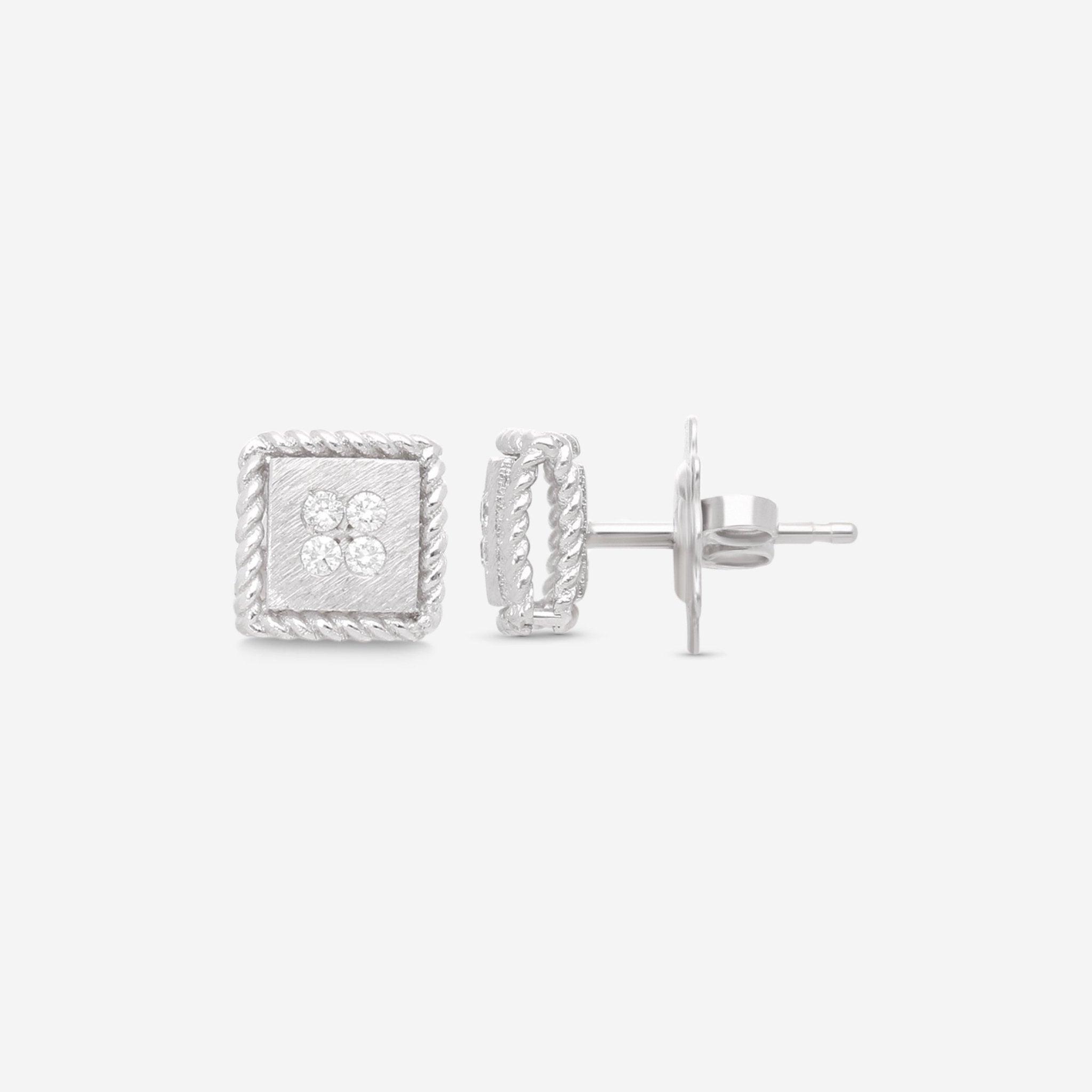 Roberto Coin Palazzo Ducale 18K White Gold Diamond Stud Earrings 7772792AWERX