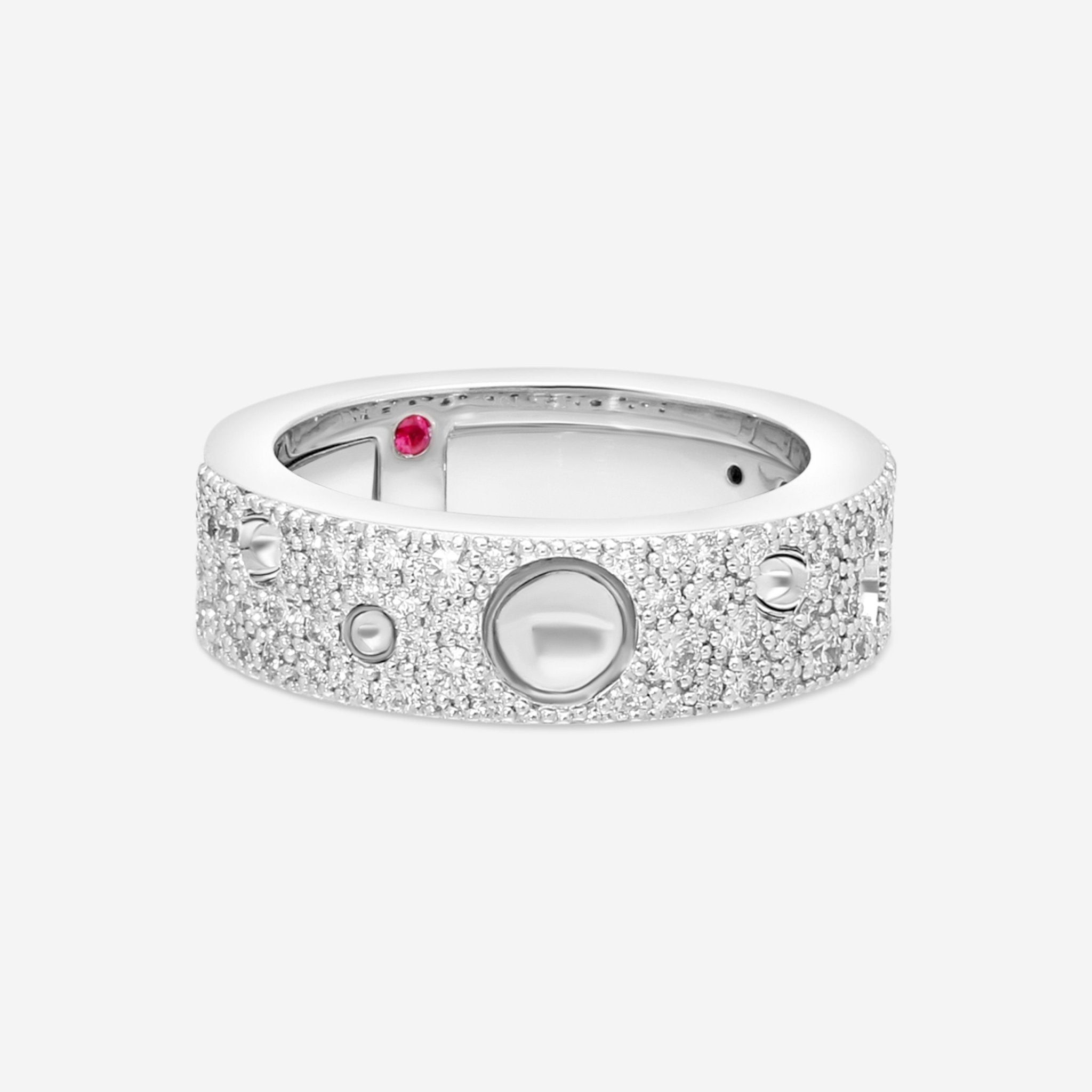 Roberto Coin Pois Moi Luna 18K White Gold Diamond Band Ring Sz. 6.5 8882509AW70X